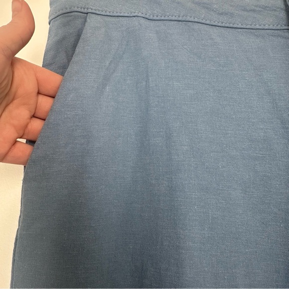 Lila Ryan Women's Pants Size 12 Blue Linen Blend Wide Leg Cropped Lagenlook - Picture 3 of 7